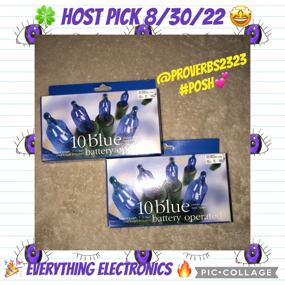 10 blue indoor only battery operated mini lights 2 boxes New